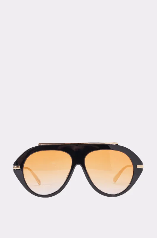 LUXE AIR SUNGLASSES IN BLACK ORANGE made by AKIRA