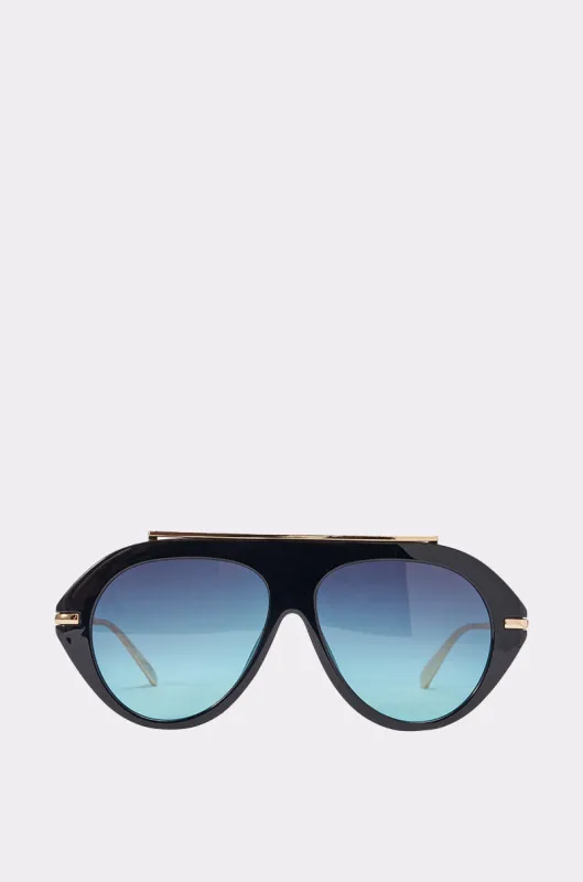 LUXE AIR SUNGLASSES IN BLACK BLUE made by AKIRA