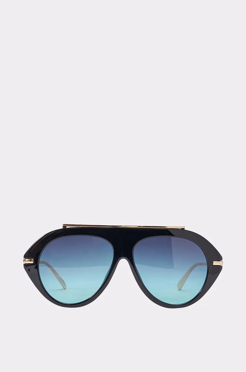 LUXE AIR SUNGLASSES IN BLACK BLUE sold by AKIRA