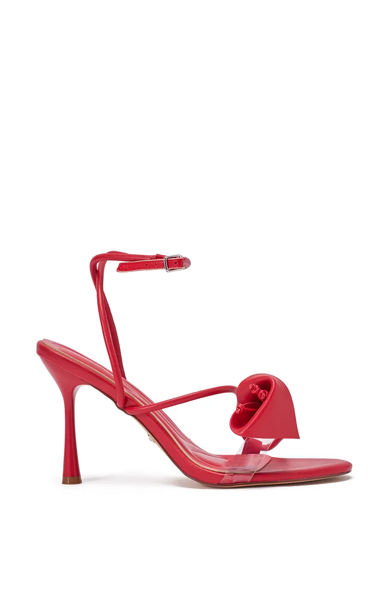 AZALEA WANG NILOU MONOCHROME RED FLORAL DECALE STRAP STILETTO SANDAL sold by AKIRA product image thumbnail 5