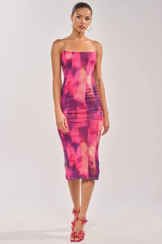 ROSE GARDEN MAXI DRESS IN PINK MULTI made by AKIRA