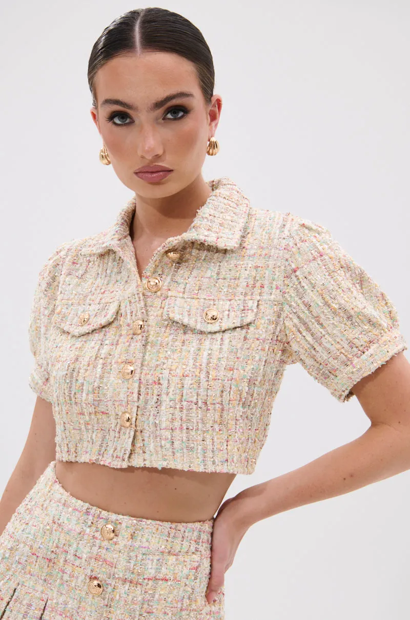 EVERY BIT OF PRETTY TWEED BUTTON DOWN sold by AKIRA product image thumbnail 2