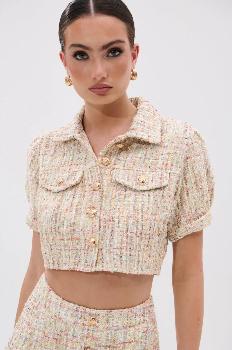 EVERY BIT OF PRETTY TWEED BUTTON DOWN sold by AKIRA product image thumbnail 4