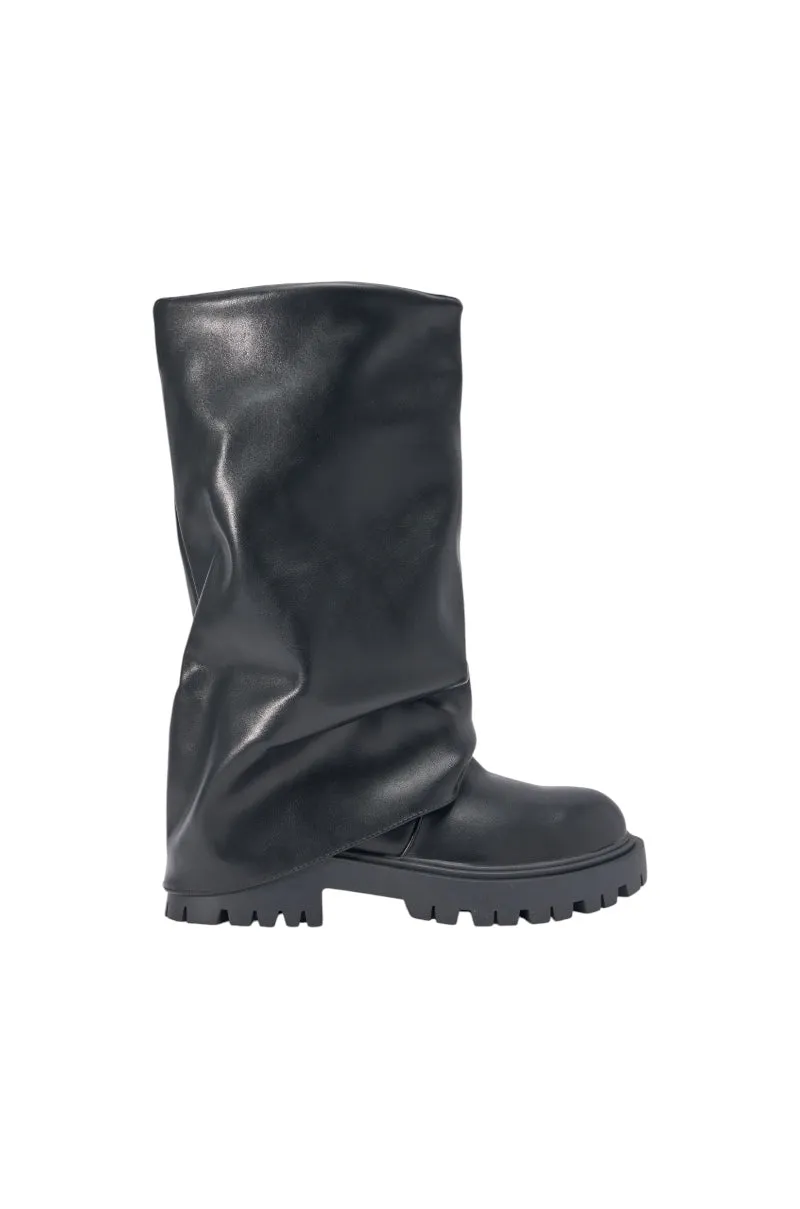 AZALEA WANG HOYT BLACK FLAT RUCHED BOOTIE sold by AKIRA product image thumbnail 4