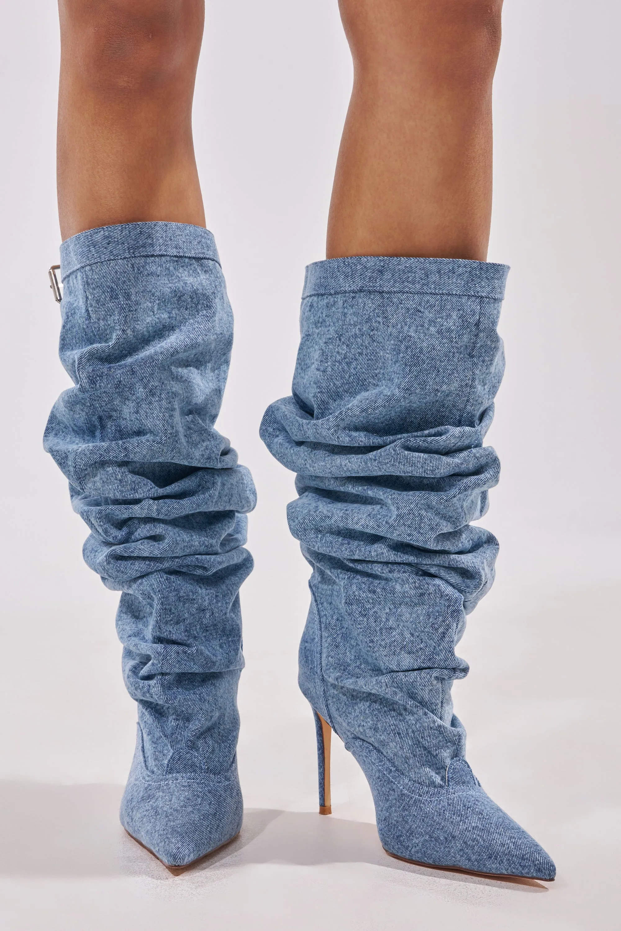 AZALEA WANG DARIA DENIM STILETTO BOOT sold by AKIRA product image thumbnail 3
