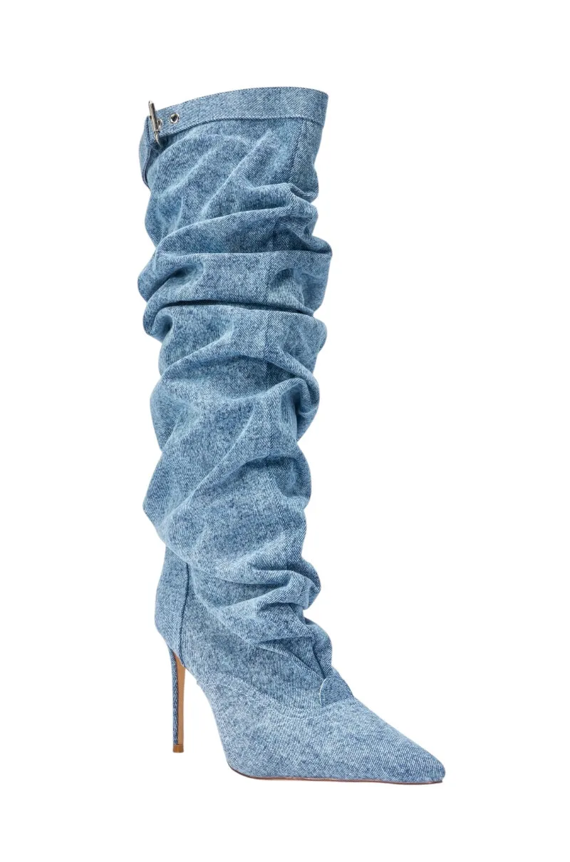 AZALEA WANG DARIA DENIM STILETTO BOOT sold by AKIRA product image thumbnail 5