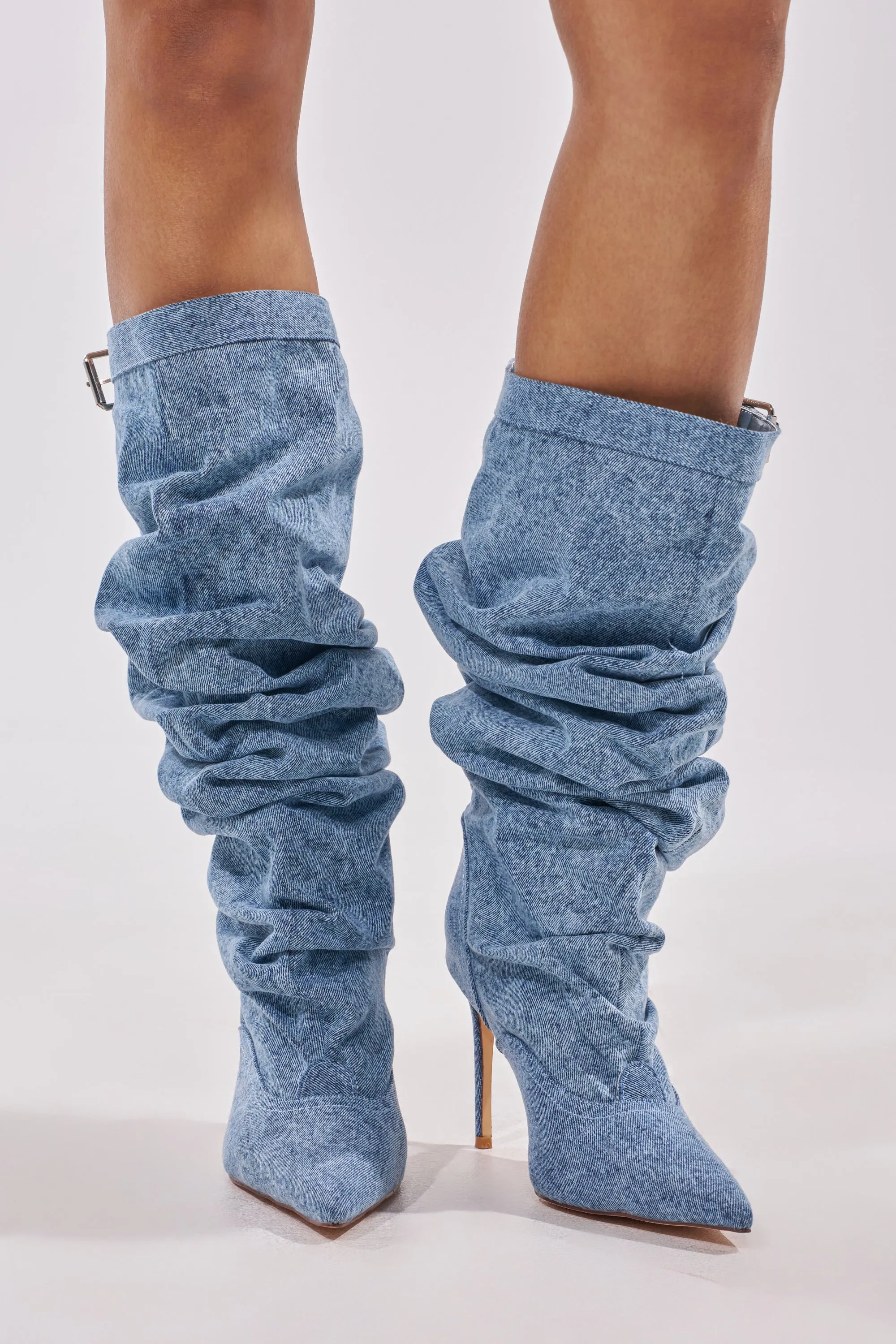 AZALEA WANG DARIA DENIM STILETTO BOOT sold by AKIRA product image thumbnail 2