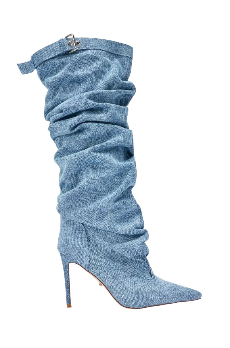 AZALEA WANG DARIA DENIM STILETTO BOOT sold by AKIRA product image thumbnail 4