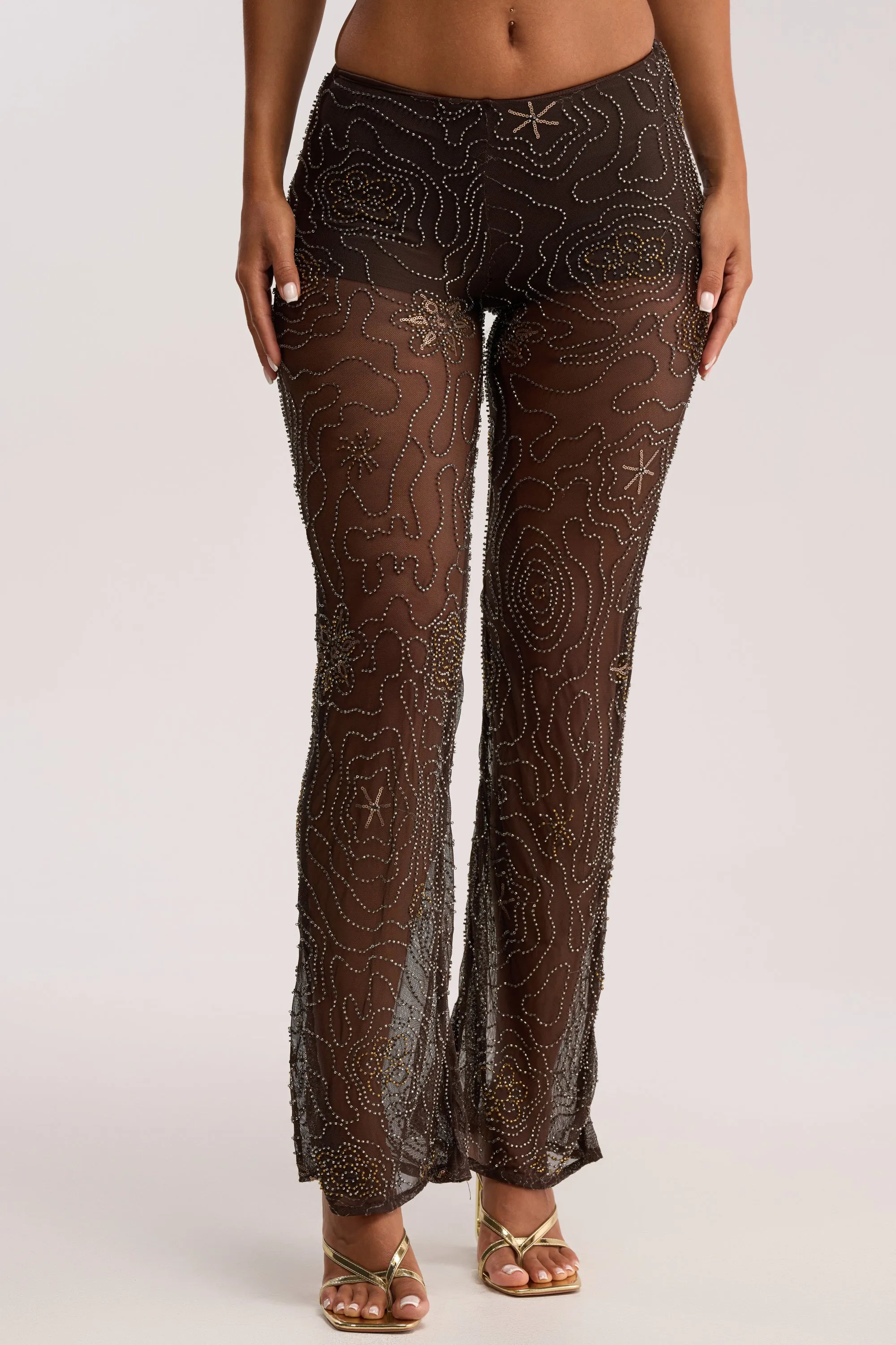 KATE EMBELLISHED MESH PANT sold by AKIRA
