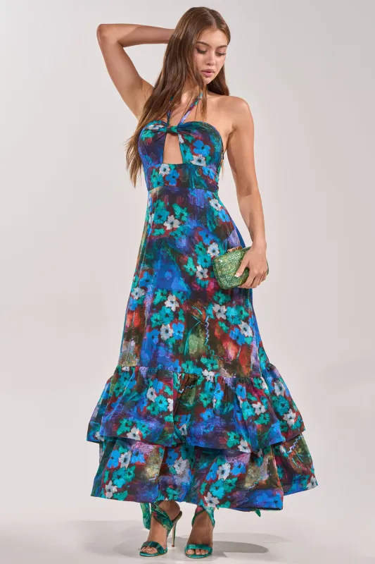HEADLINE WORTHY FLORAL MAXI DRESS made by AKIRA