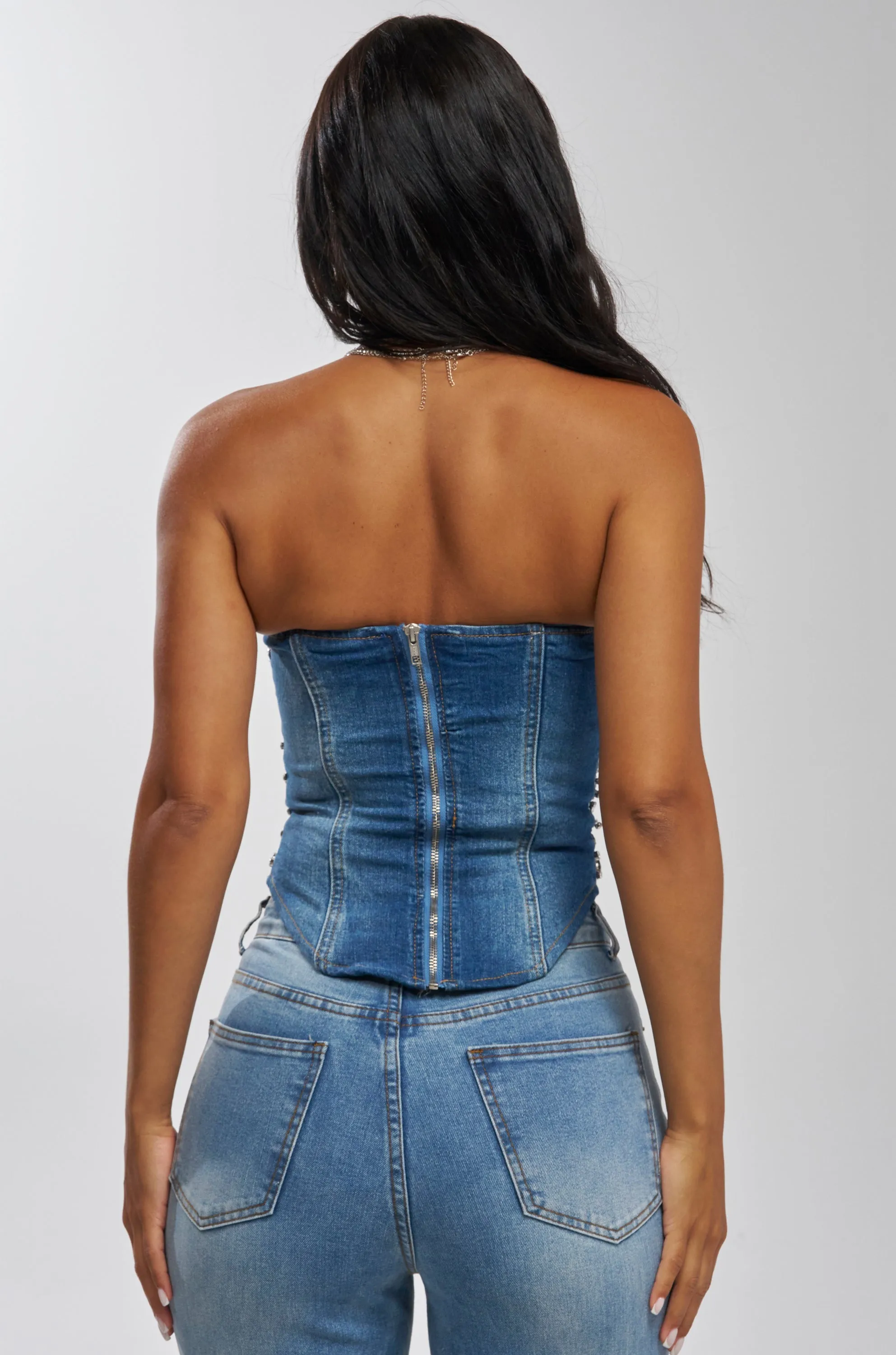 DRIPPED OUT RHINESTONE CORSET sold by AKIRA product image thumbnail 5