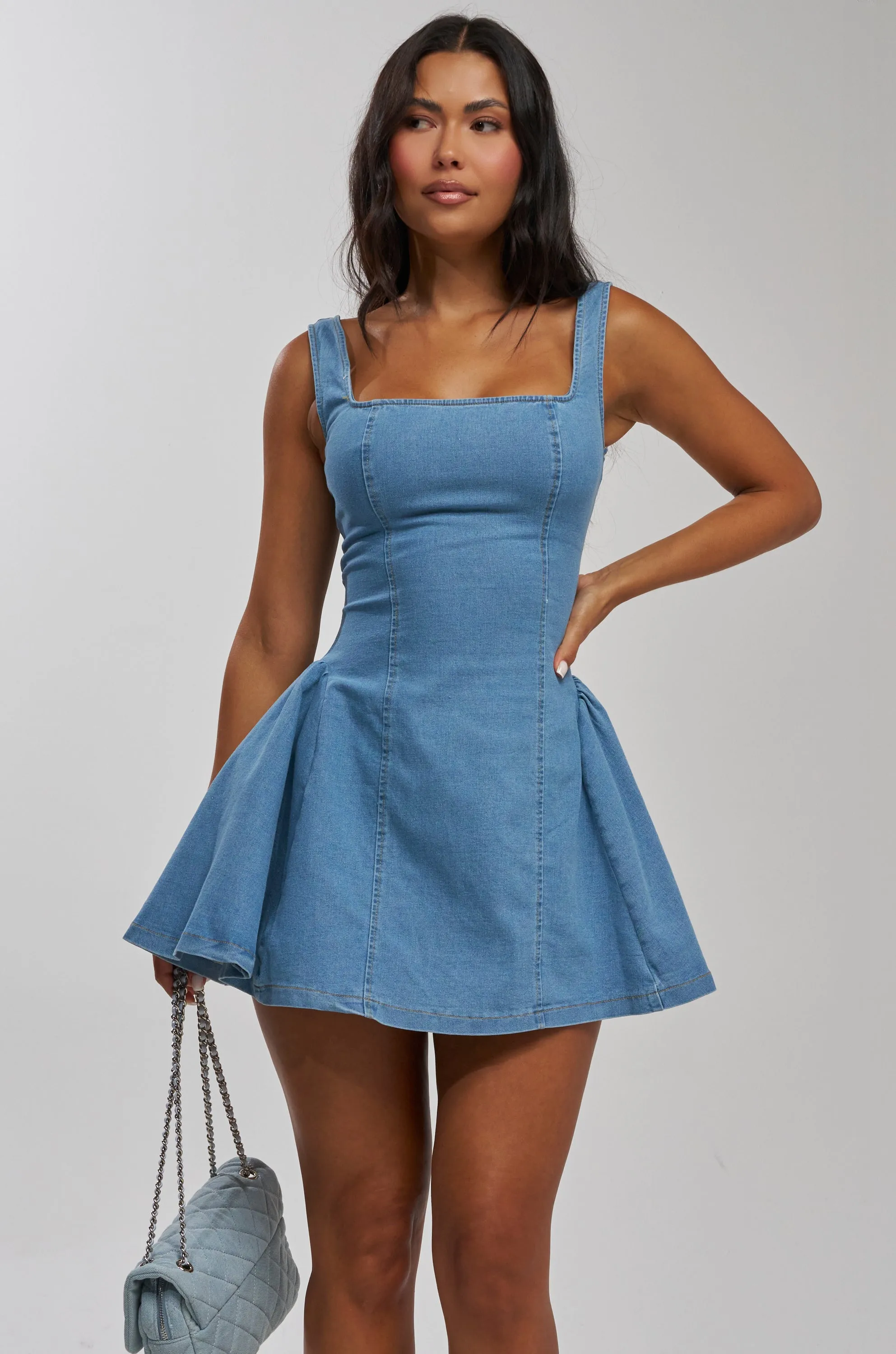 DON'T COPY ME DENIM MINI DRESS sold by AKIRA product image thumbnail 2
