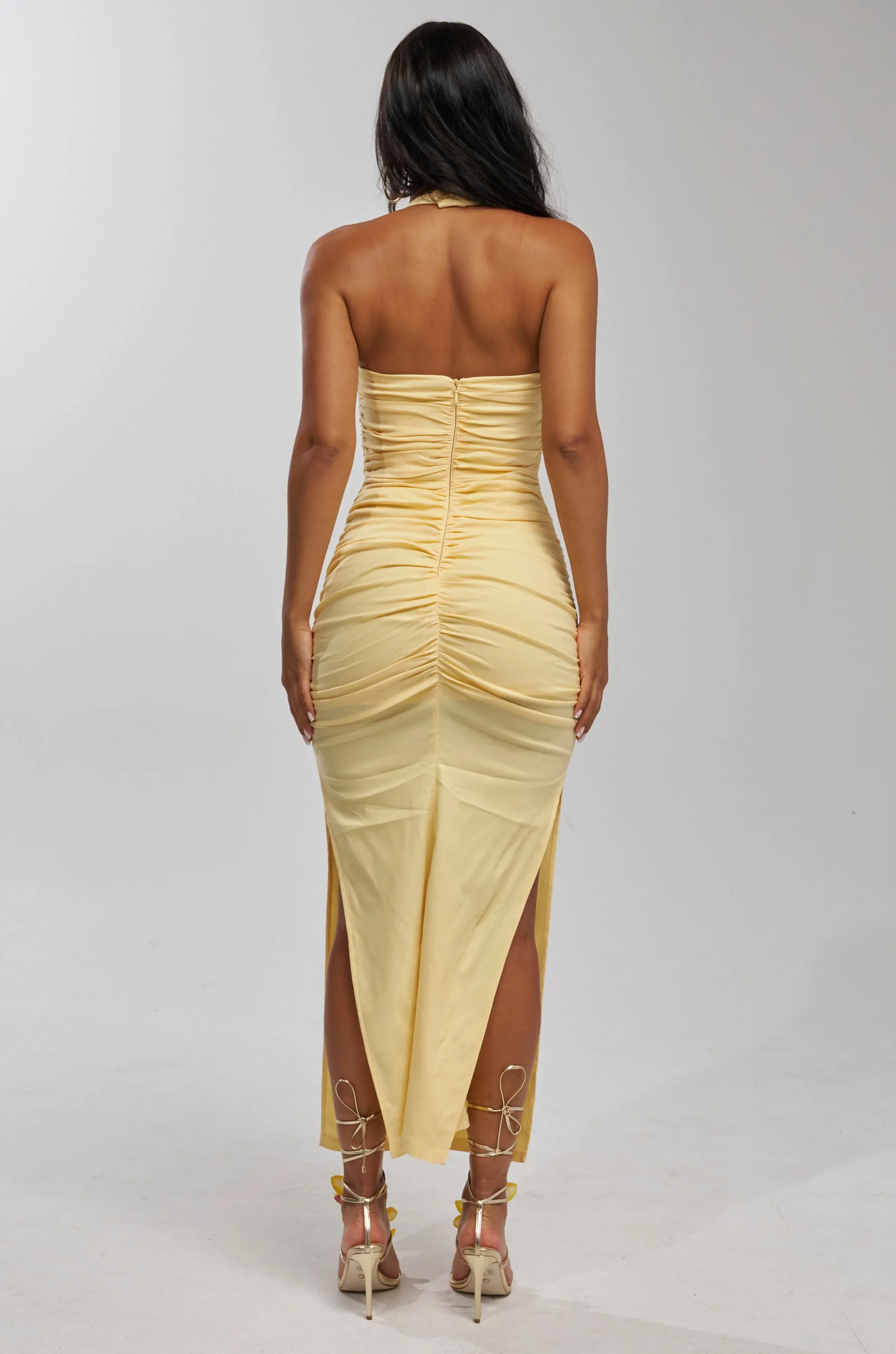 RISKY BUSINESS POPLIN MIDI DRESS IN YELLOW sold by AKIRA product image thumbnail 4