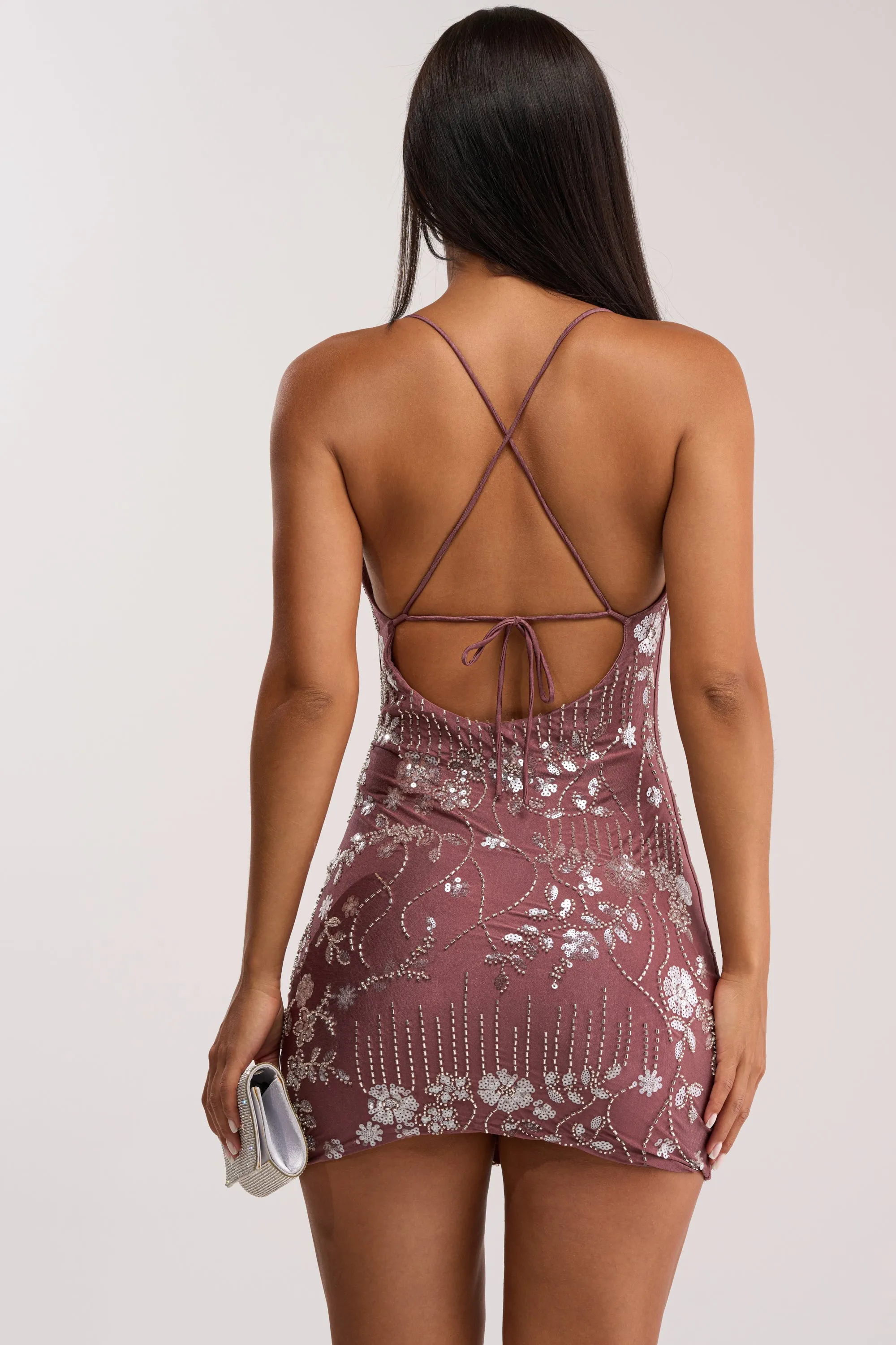 KEEP WATCHING SEQUIN MINI DRESS IN MAUVE sold by AKIRA product image thumbnail 5