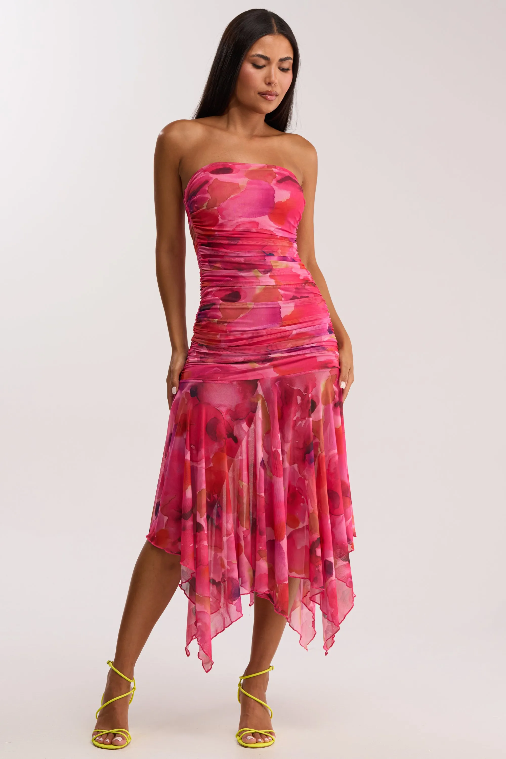 BRUNCH DATE MESH MIDI DRESS IN PINK MULTI sold by AKIRA product image thumbnail 2