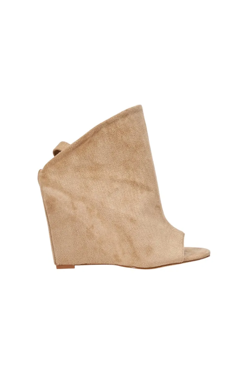 AZALEA WANG NOVIS BEIGE WEDGE BOOTIE sold by AKIRA product image thumbnail 4