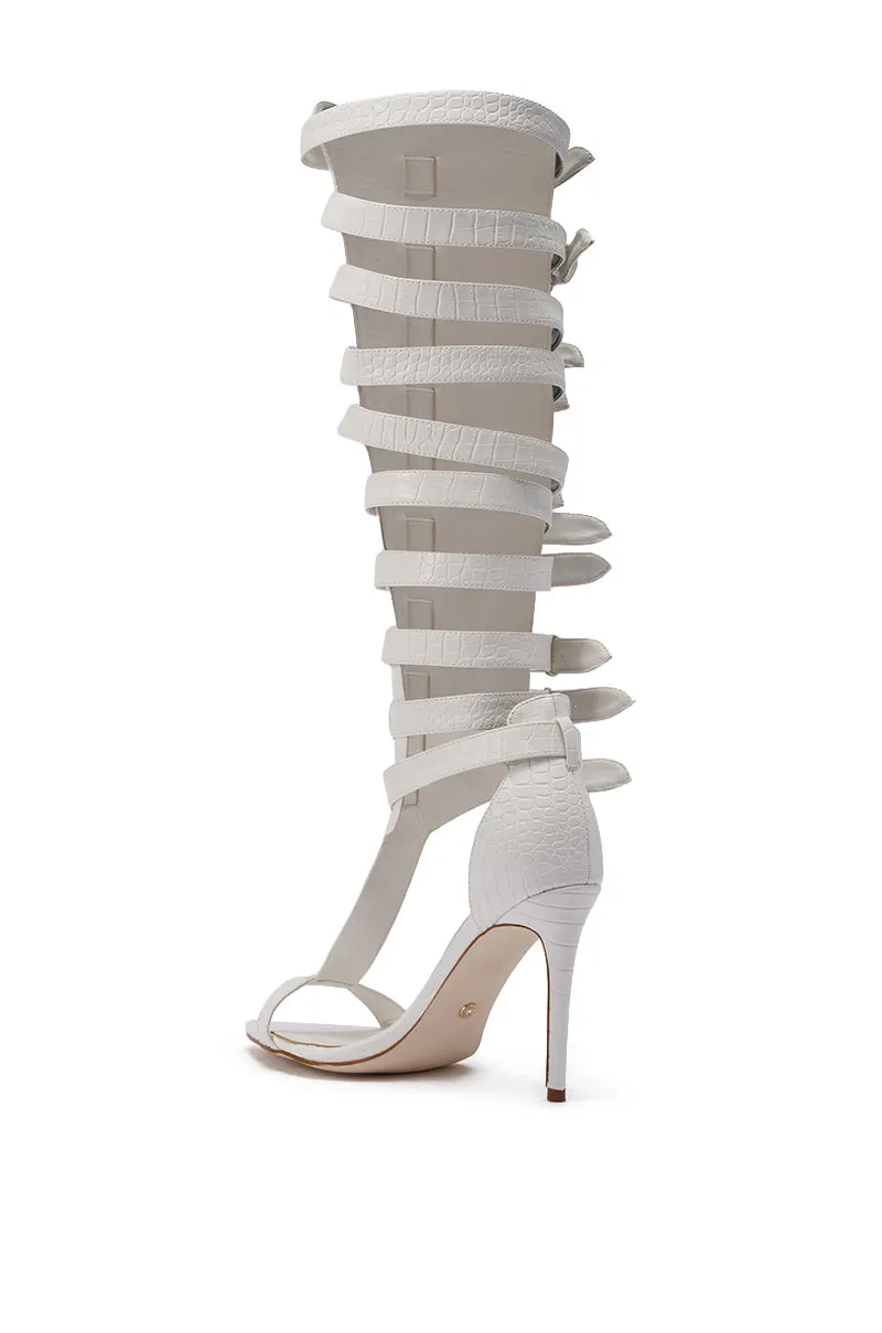 AZALEA WANG CHERLLI WHITE CROC OVER THE KNEE SANDAL sold by AKIRA product image thumbnail 5