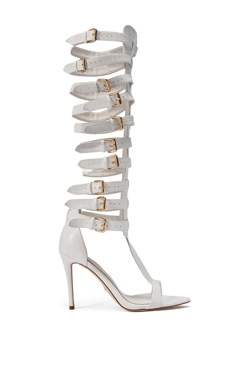 AZALEA WANG CHERLLI WHITE CROC OVER THE KNEE SANDAL sold by AKIRA product image thumbnail 3
