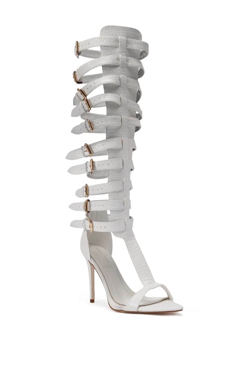 AZALEA WANG CHERLLI WHITE CROC OVER THE KNEE SANDAL sold by AKIRA product image thumbnail 4