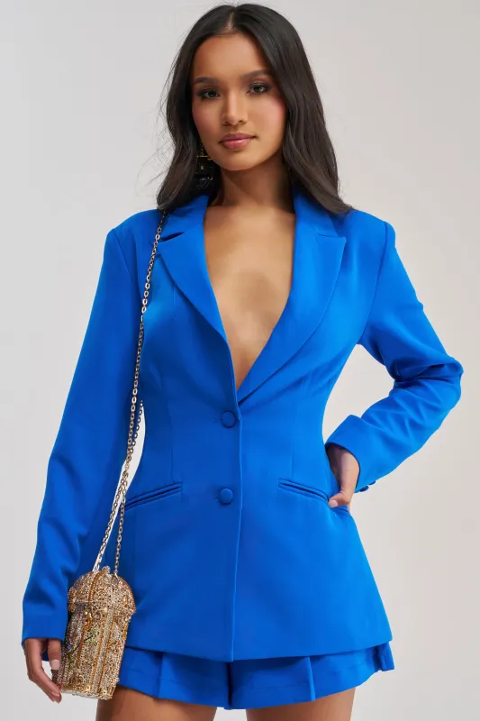 PENELOPE BLAZER IN ROYAL BLUE made by AKIRA