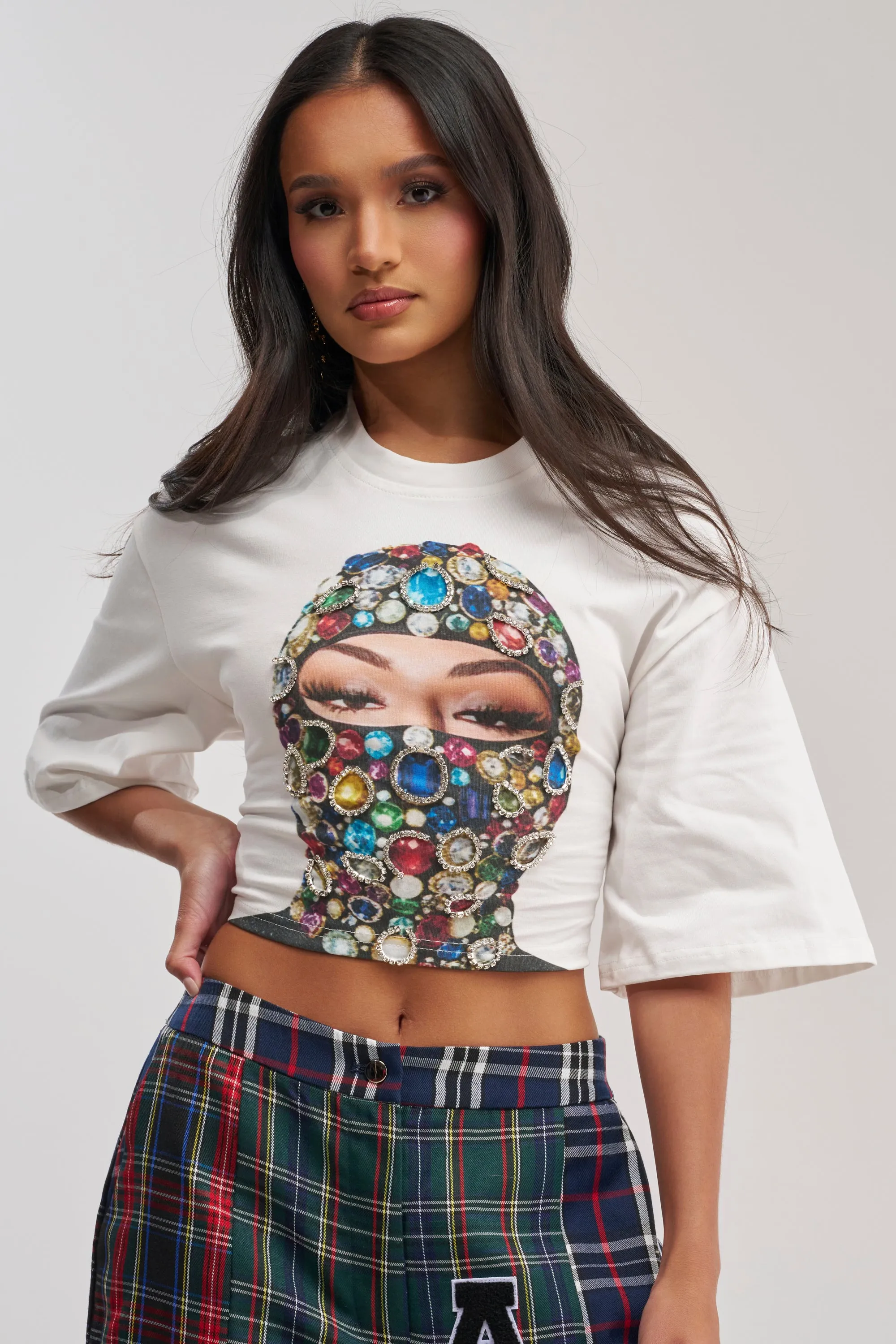 FACE CARD GRAPHIC CROPPED TEE sold by AKIRA product image thumbnail 2