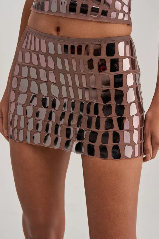 SEE THROUGH ME MINI SKIRT made by AKIRA