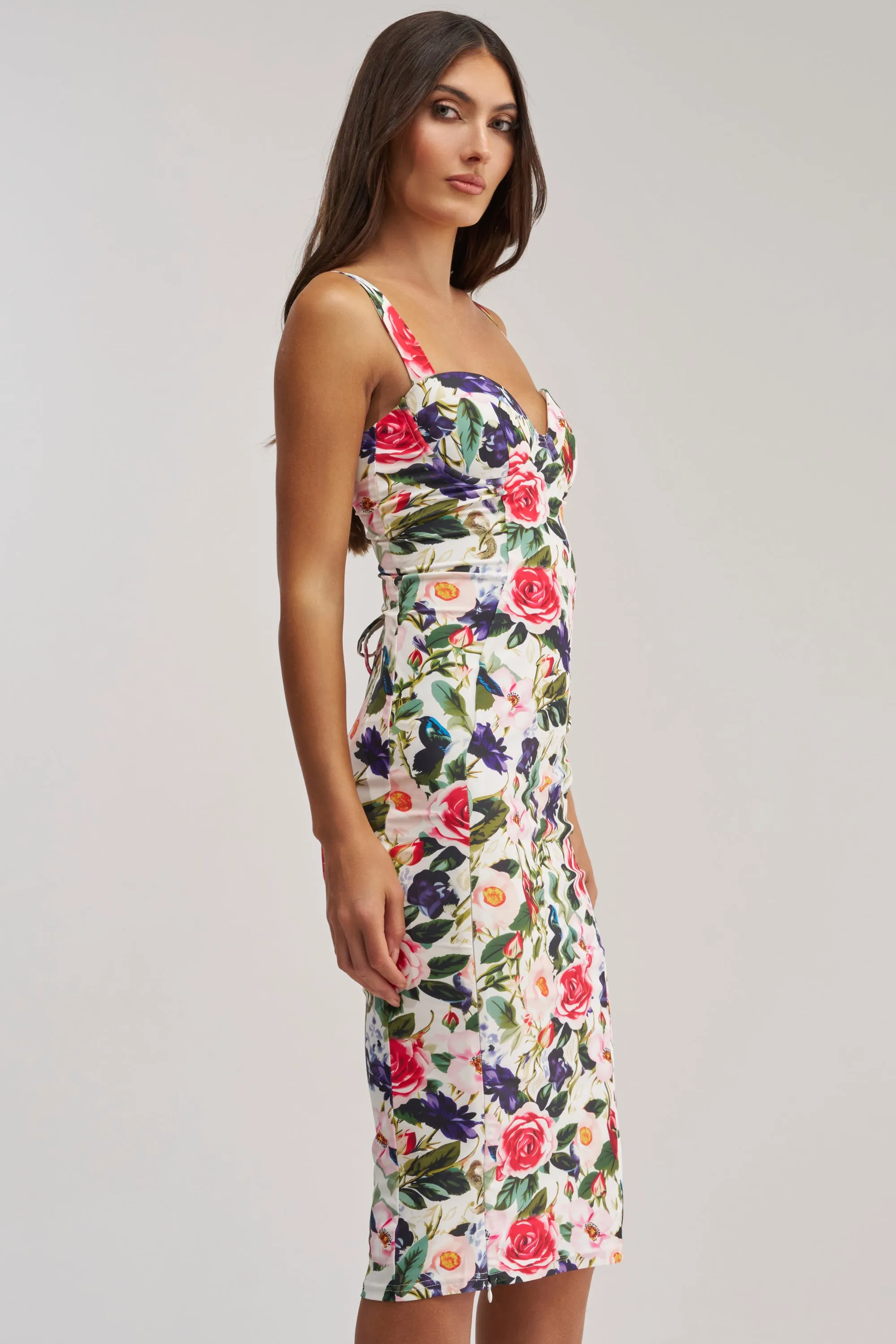 TALK IS CHEAP FLORAL MIDI DRESS sold by AKIRA product image thumbnail 3