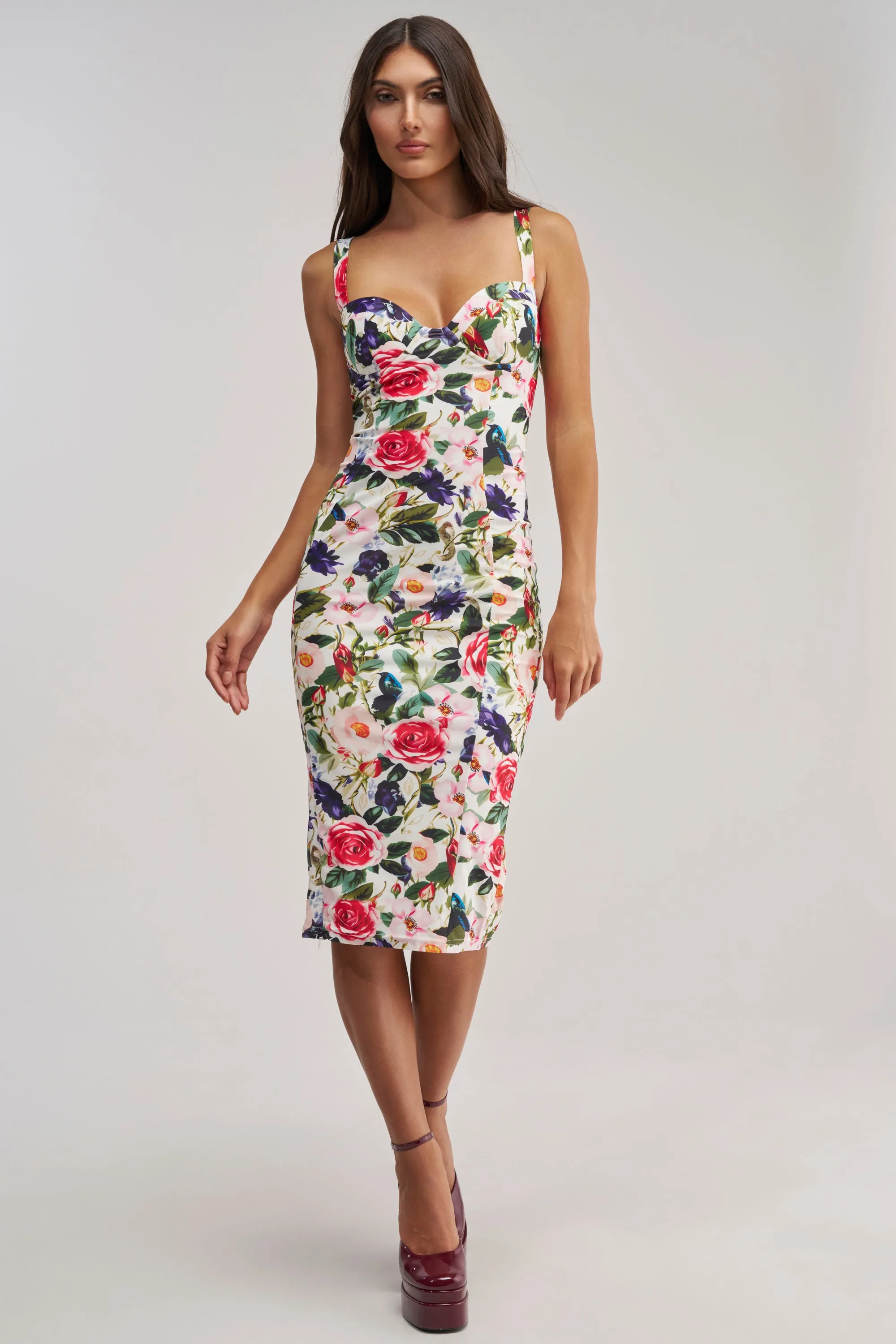 TALK IS CHEAP FLORAL MIDI DRESS sold by AKIRA product image thumbnail 4