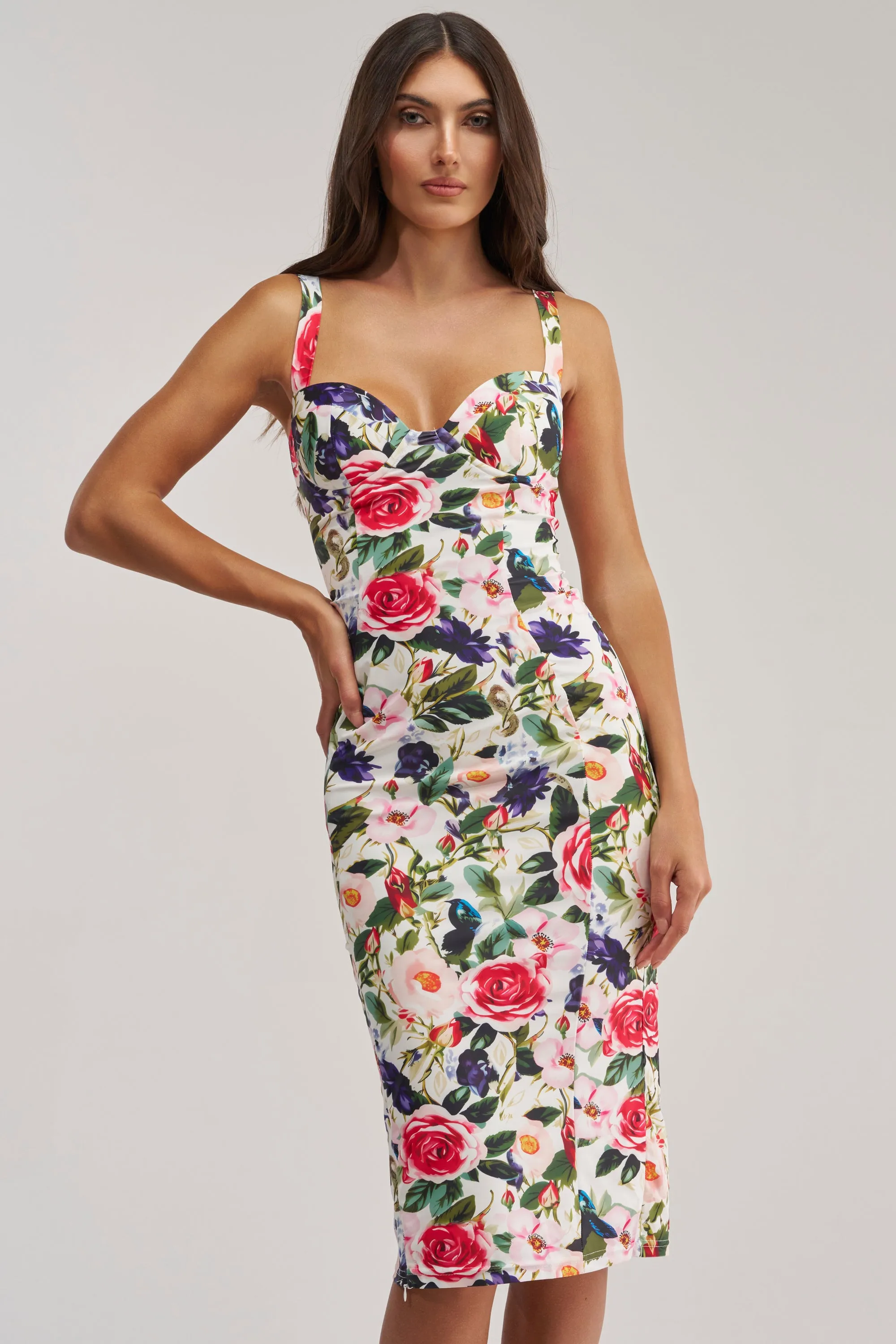 TALK IS CHEAP FLORAL MIDI DRESS sold by AKIRA product image thumbnail 2