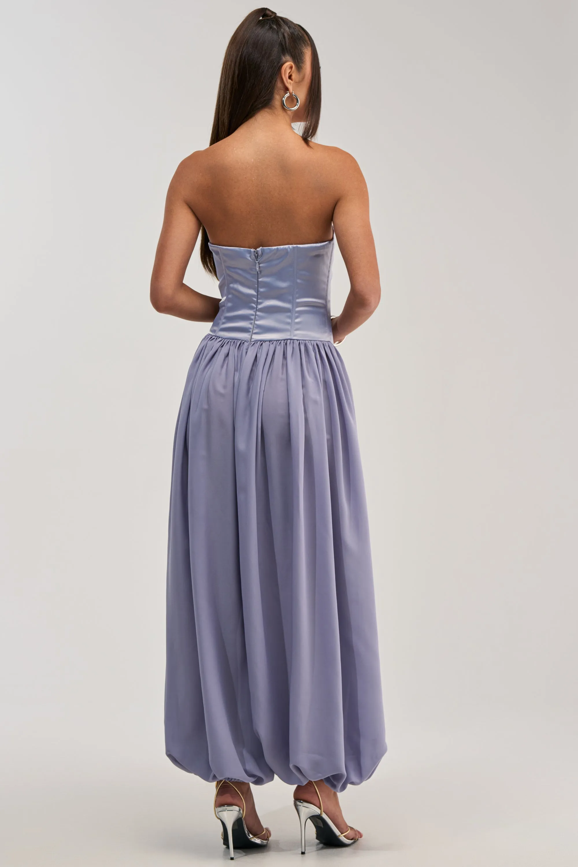 READ MY MIND STRAPLESS JUMPSUIT IN BLUE sold by AKIRA product image thumbnail 5