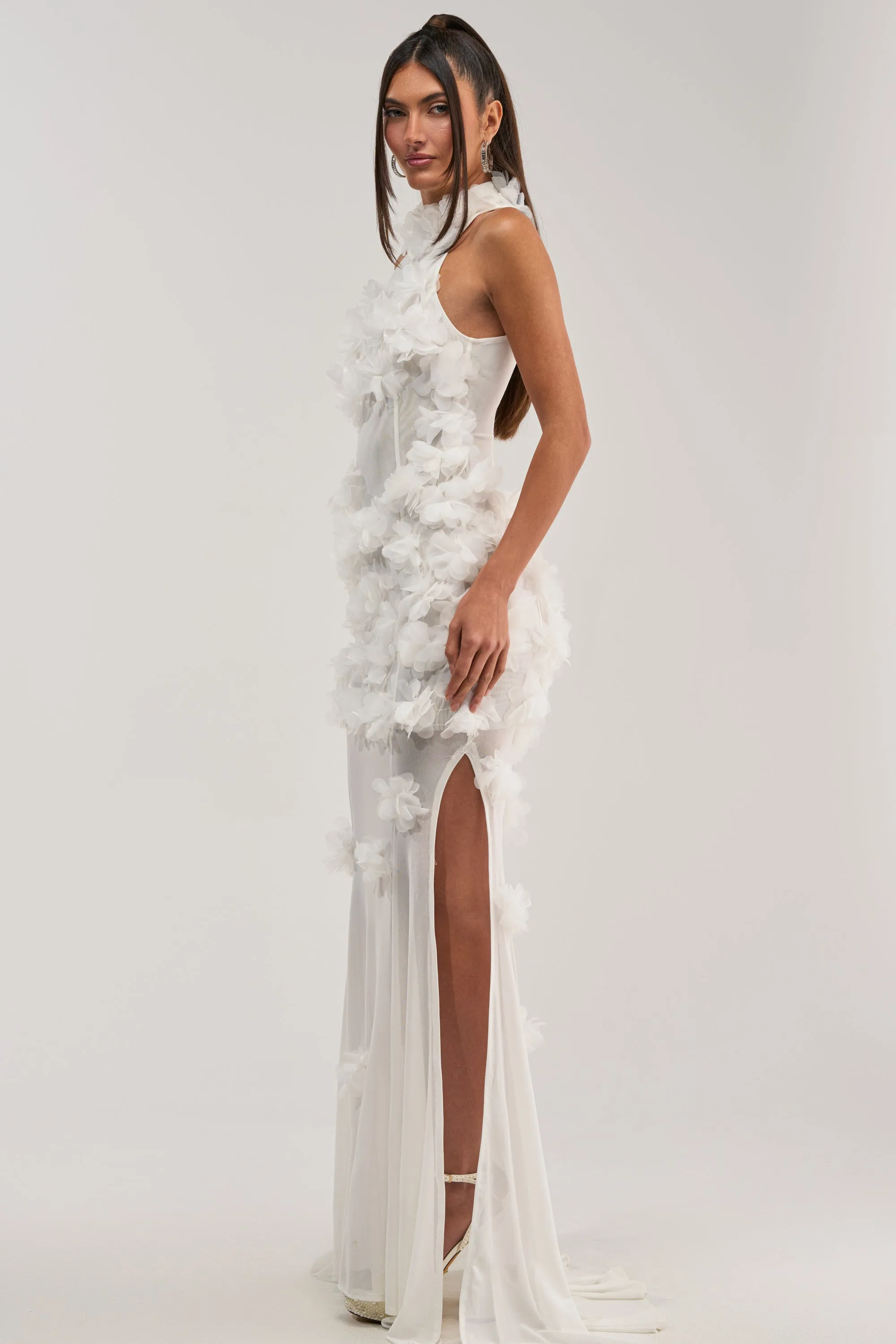 PARTY FAVOR RUFFLE MAXI DRESS IN WHITE sold by AKIRA product image thumbnail 5
