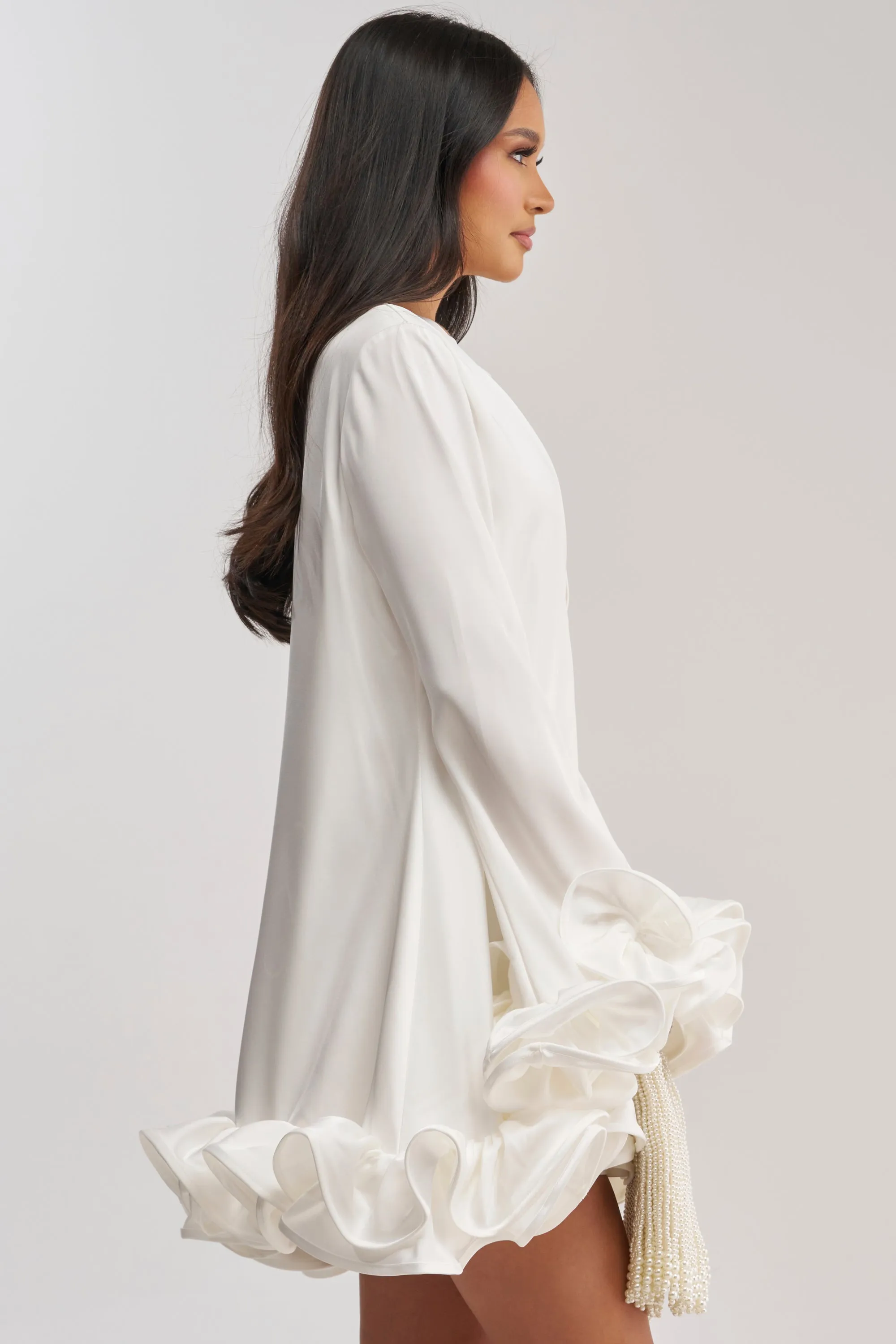 GIRLY GIRL SATIN MINI DRESS IN WHITE sold by AKIRA product image thumbnail 4