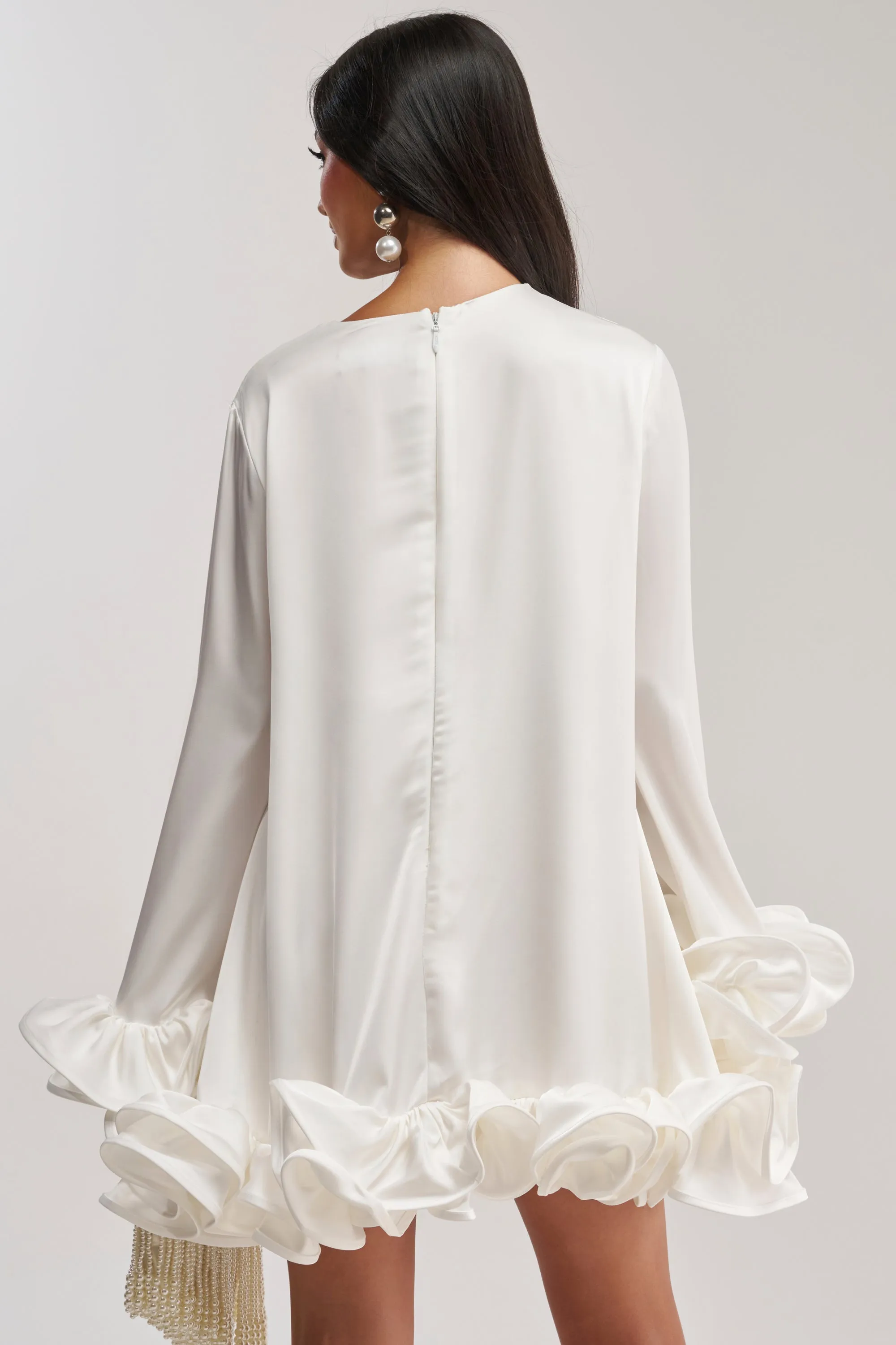 GIRLY GIRL SATIN MINI DRESS IN WHITE sold by AKIRA product image thumbnail 5