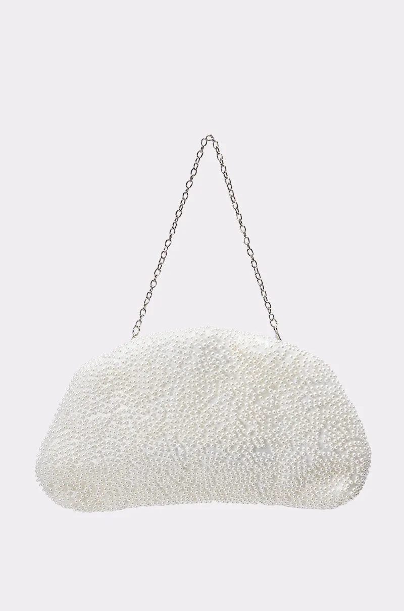 FEEL ME PEARL CLUTCH sold by AKIRA