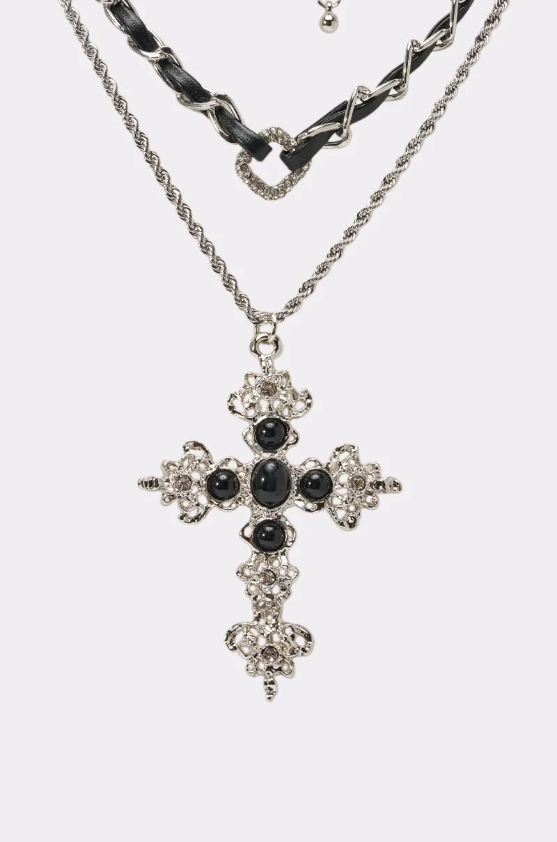 CROSS MY HEART NECKLACE sold by AKIRA product image thumbnail 3