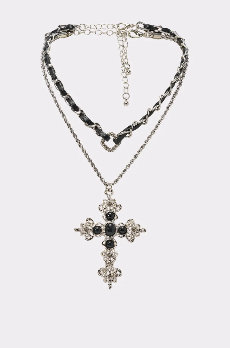 CROSS MY HEART NECKLACE sold by AKIRA