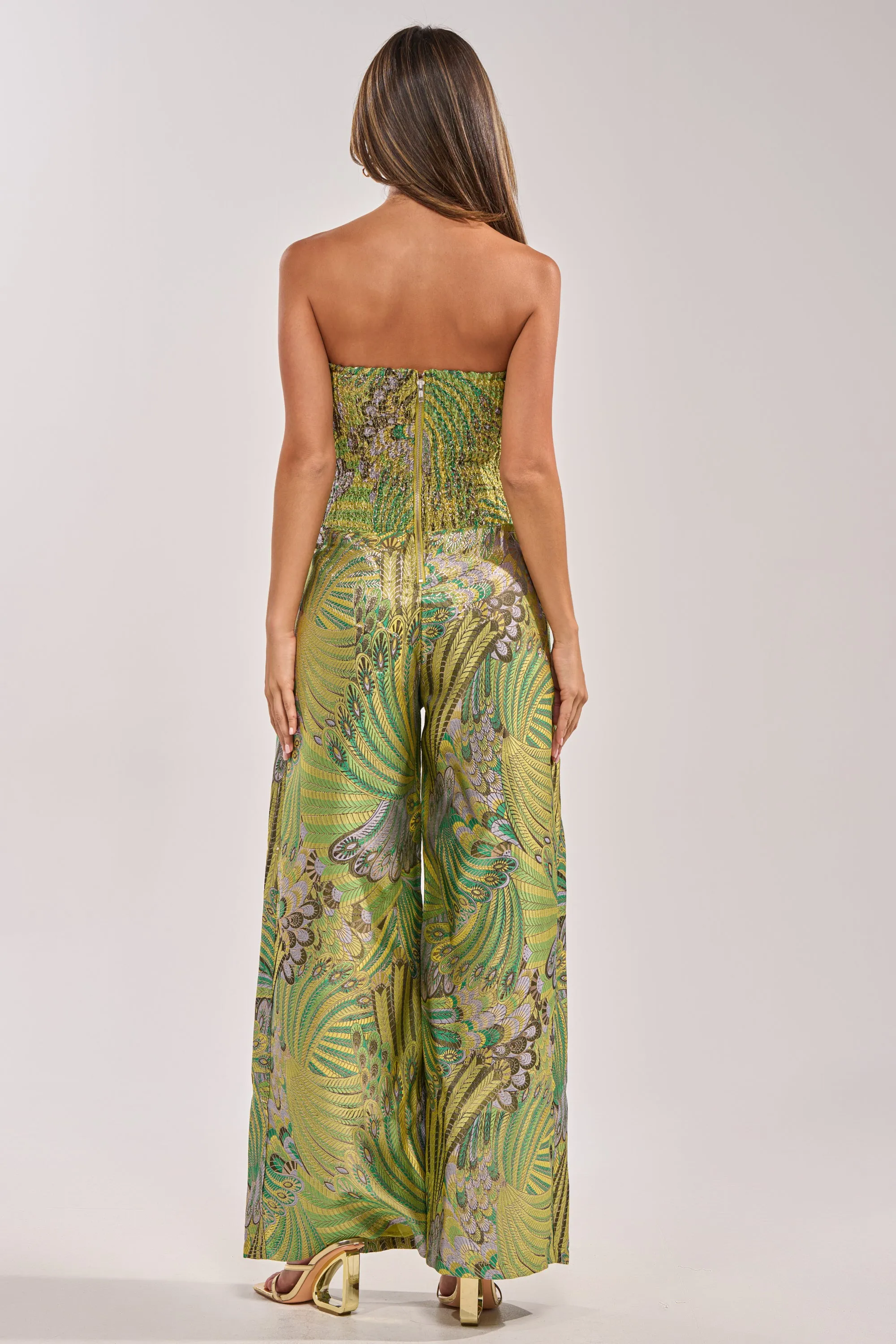 NO ONE LIKE ME PRINTED JUMPSUIT IN GREEN sold by AKIRA product image thumbnail 4