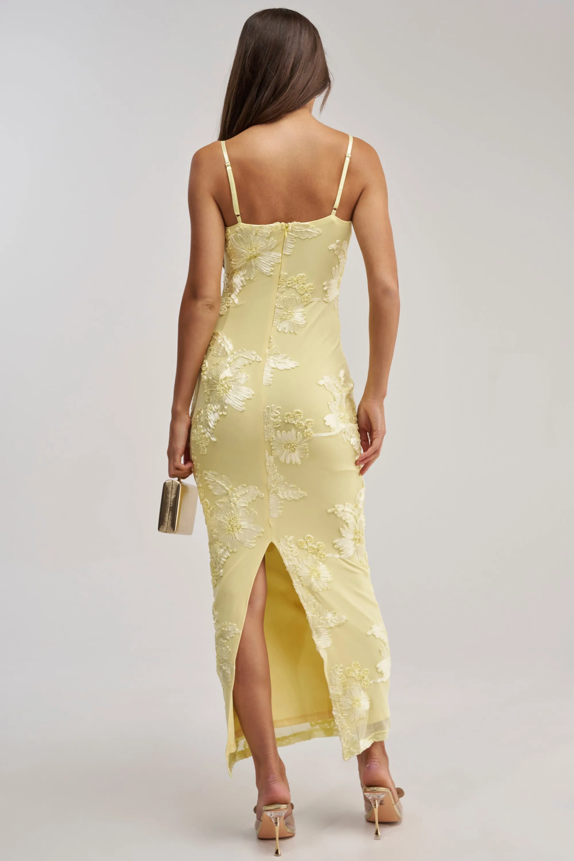TRY TO KEEP UP FLORAL MIDI DRESS IN YELLOW sold by AKIRA product image thumbnail 5