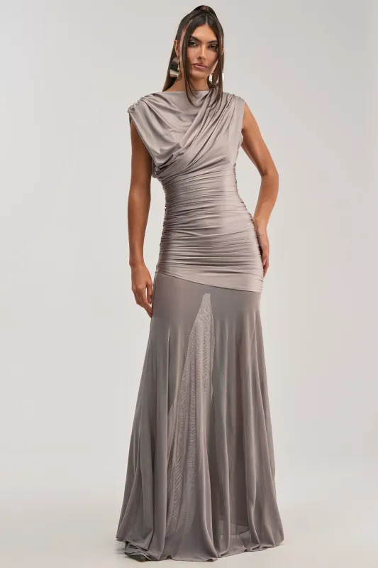 LIMITLESS SATIN MAXI DRESS made by AKIRA