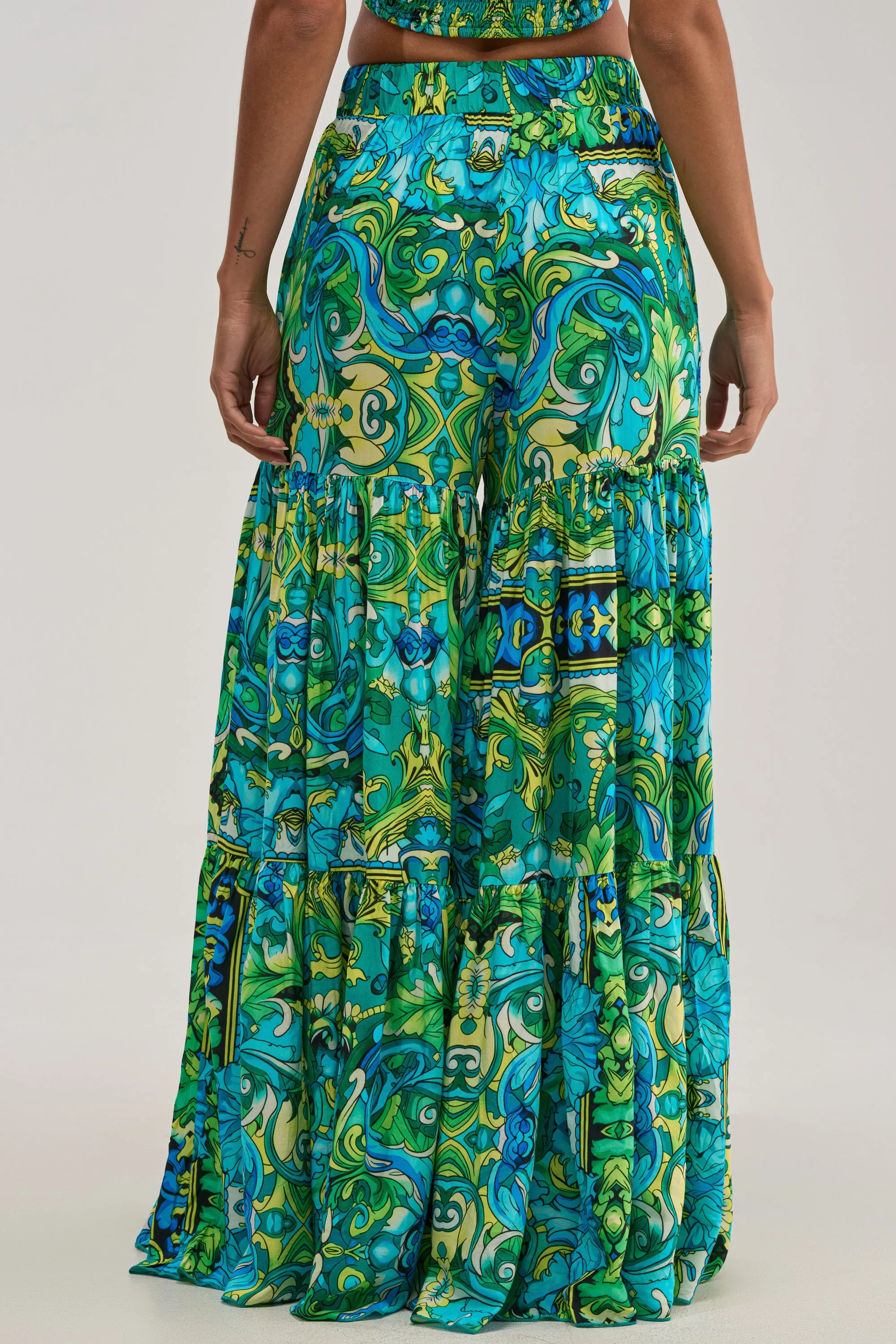 INTO THE GARDEN PALAZZO PANT IN GREEN MULTI sold by AKIRA product image thumbnail 5