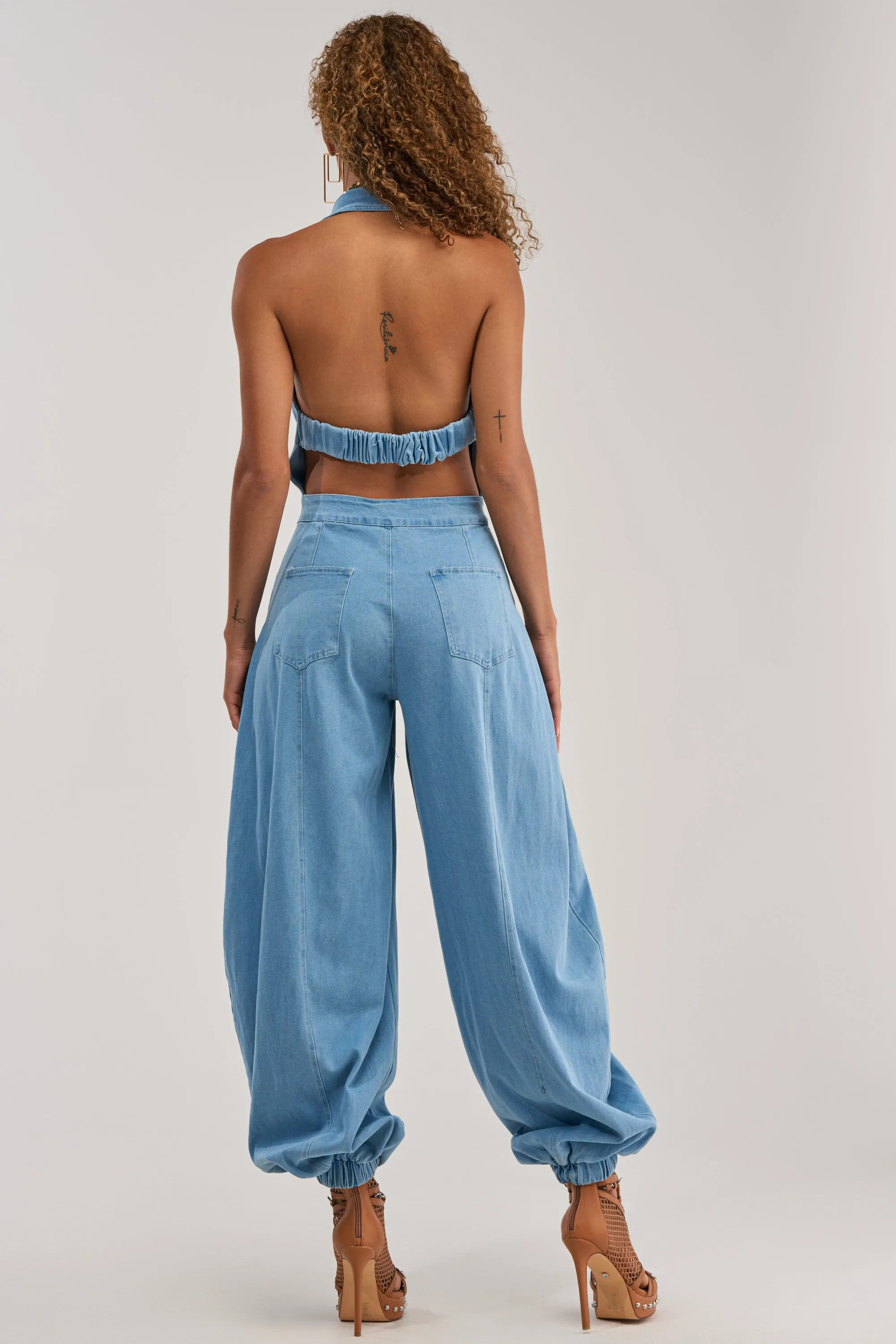 JETSETTER JUMPSUIT IN LIGHT BLUE DENIM sold by AKIRA product image thumbnail 5