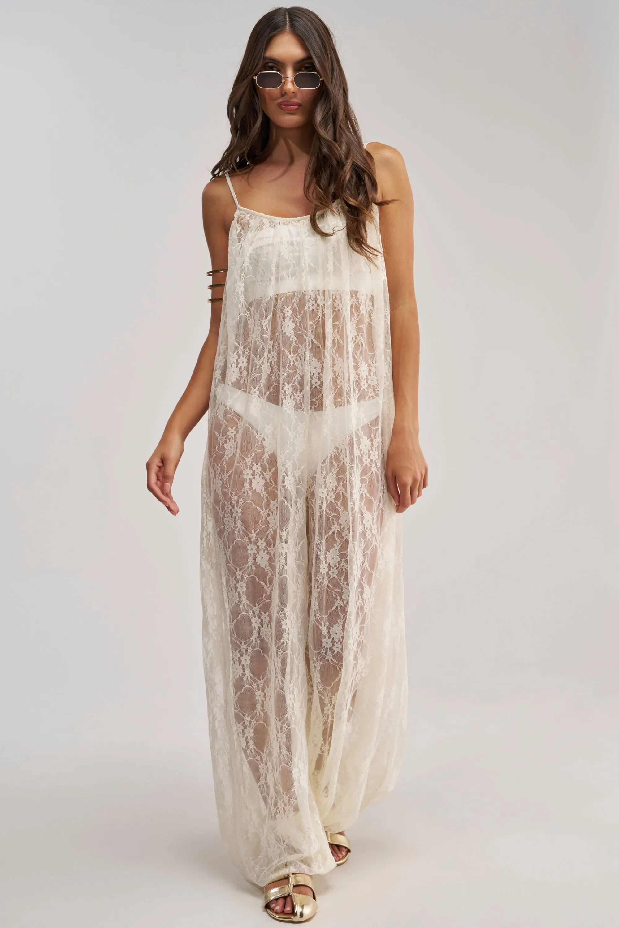 MYSTICAL BLOOM LACE JUMPSUIT sold by AKIRA