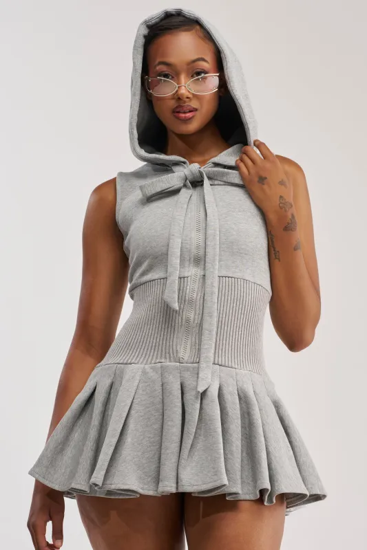REBEL WITH A CAUSE HOODED MINI DRESS made by AKIRA