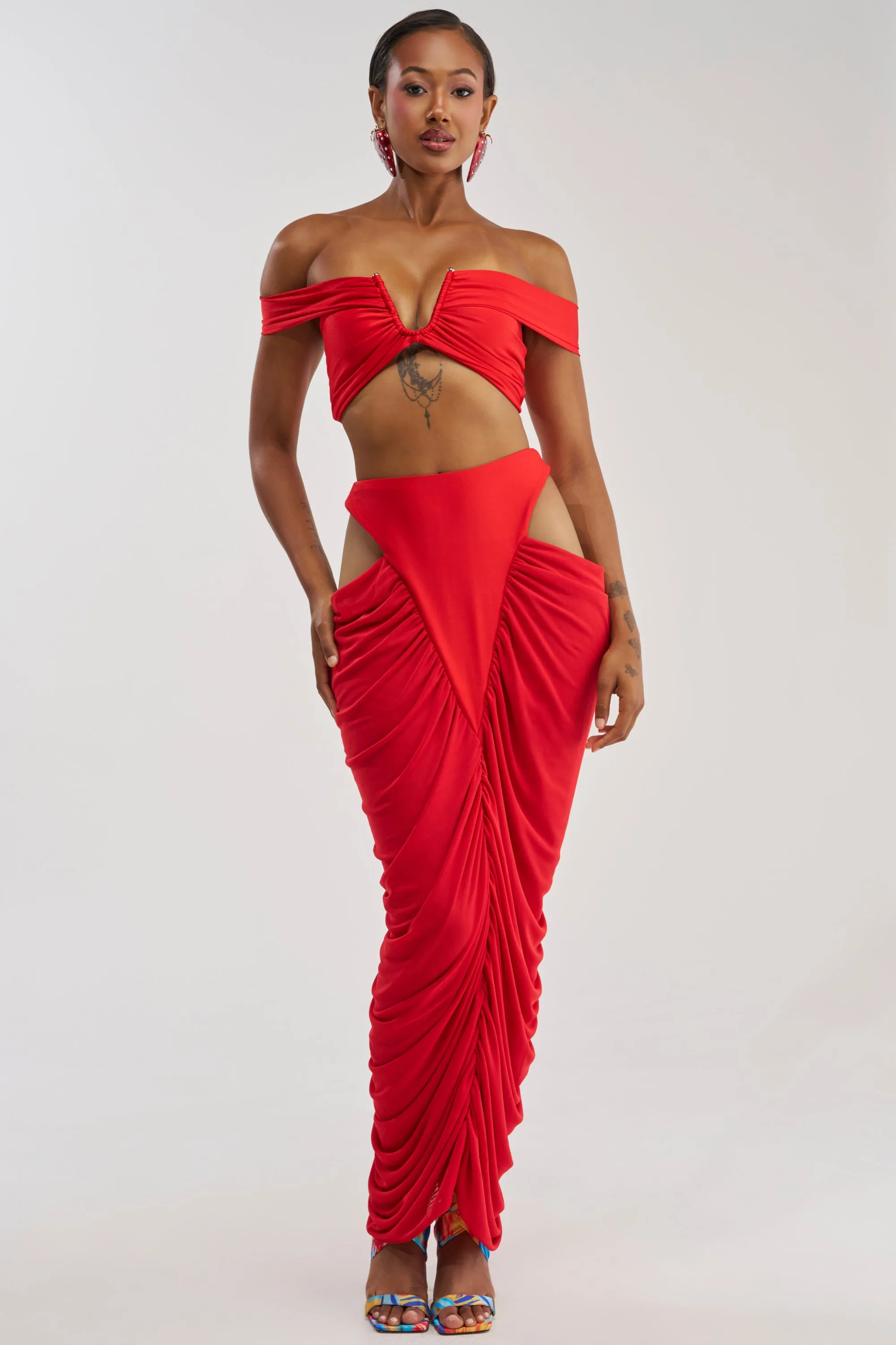 HOTTIE ALERT MESH BLOUSE IN RED sold by AKIRA product image thumbnail 5