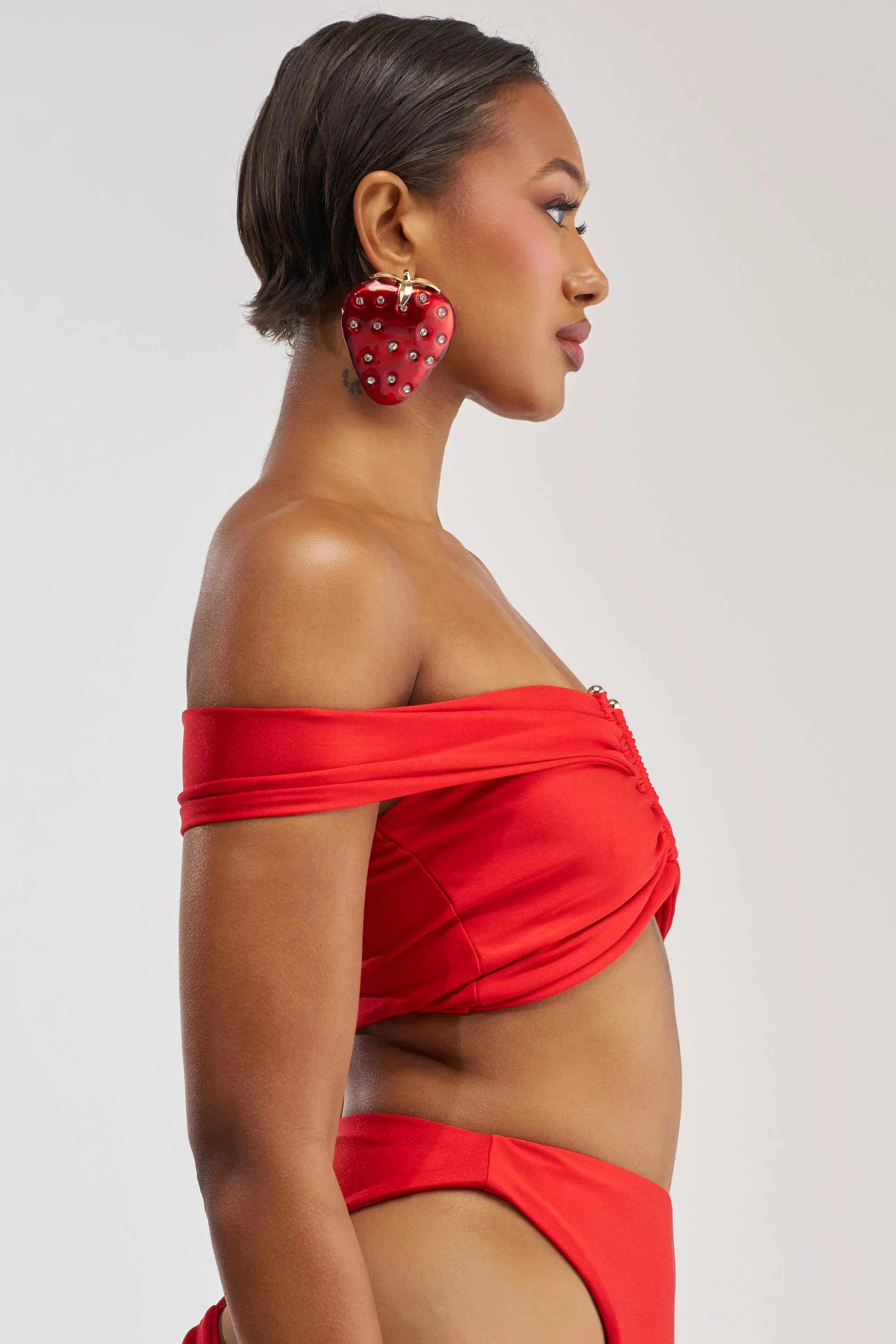 HOTTIE ALERT MESH BLOUSE IN RED sold by AKIRA product image thumbnail 3