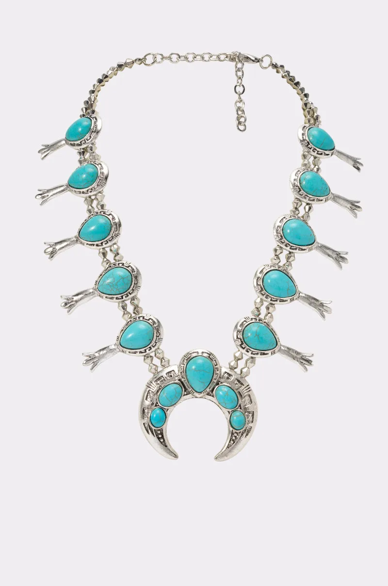 MALINA EMBELLISHED TURQUOISE NECKLACE SET sold by AKIRA product image thumbnail 3