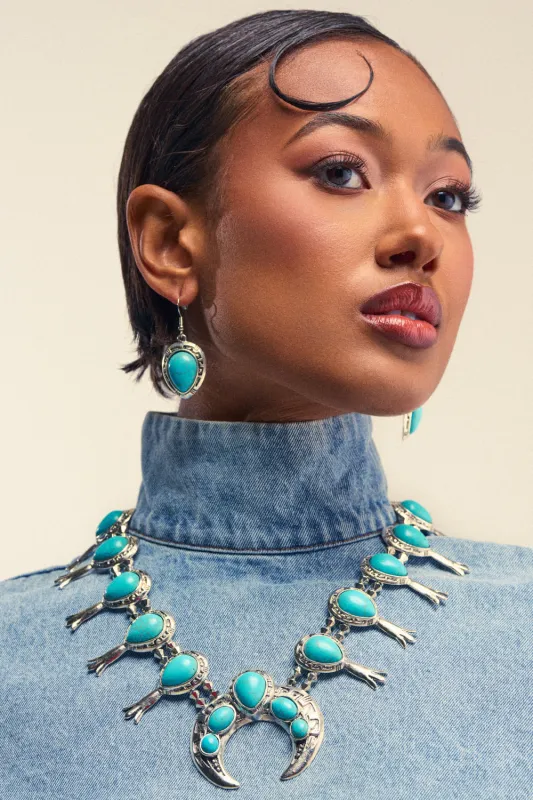 MALINA EMBELLISHED TURQUOISE NECKLACE SET made by AKIRA