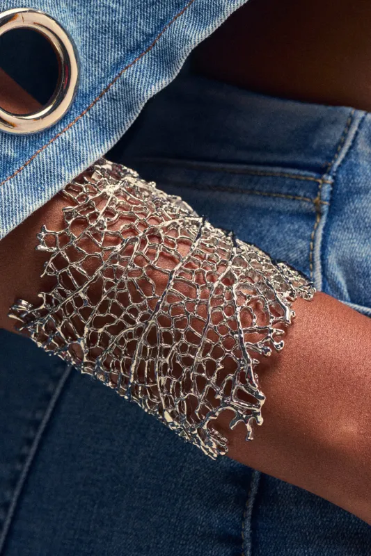 AT THE EVENT BRACELET CUFF IN SILVER made by AKIRA