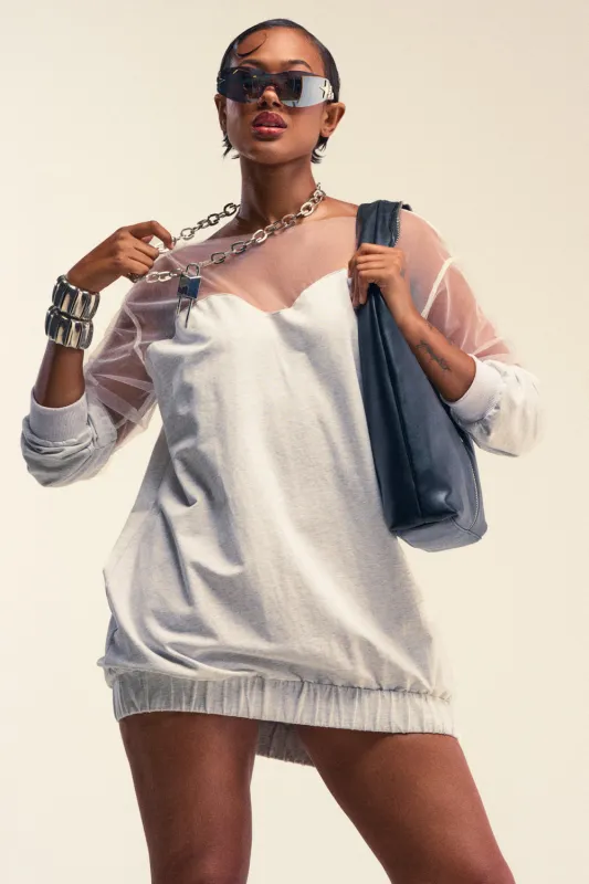 THE BIG REVEAL SHEER ILLUSION MINI DRESS made by AKIRA