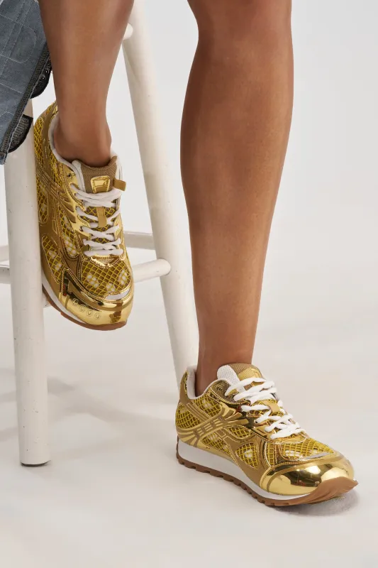AKIRA GOLD LENIYA GOLD SNEAKER made by AKIRA